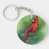 ノーザンレッド（鳥）ショウジョウコウカンチョウバードキーチェーンギフト キーホルダー (正面)