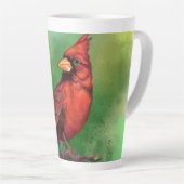 ノーザンレッド(鳥)ショウジョウコウカンチョウバードラテマ絵画グ カフェラテマグ (右アングル)