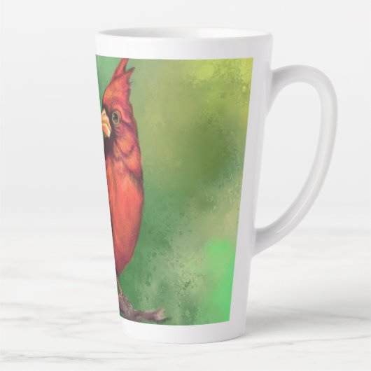 ノーザンレッド(鳥)ショウジョウコウカンチョウバードラテマ絵画グ カフェラテマグ (右)