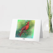 ノーザンレッド（鳥）ショウジョウコウカンチョウバード誕生日カード カード (裏面)
