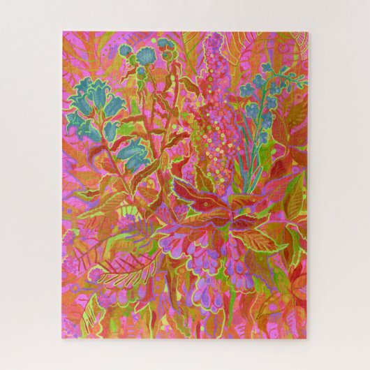 ノーザンワイルドフラワーサマーカラフルフローラアート ジグソーパズル (縦)