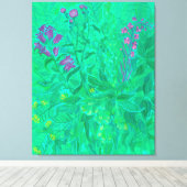 ノーザンワイルドフラワーサマーフラワーフローラペイント キャンバスプリント (インサイチュ (ウッドフロア))