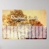 ノーザン樺の木ツリーズアート誕生日ポスター ポスター (正面)