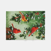 ノーザン深紅色とホリーベリー フリースブランケット (正面(横))