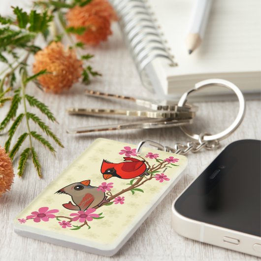 ノーザン深紅色オンブロッサムブランチ キーホルダー (正面右)