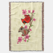 ノーザン深紅色オンブロッサムブランチ スローブランケット (正面縦)