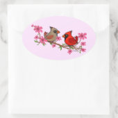 ノーザン深紅色オンブロッサムブランチ 楕円形シール (バッグ)