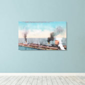 ノーザン素晴らし波止場ビュー、SSダコタおよび キャンバスプリント (インサイチュ (ウッドフロア))