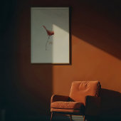 ノーザン鮮やか（鳥）ショウジョウコウカンチョウウォーターカラーオンブランチ ポスター