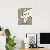 ノーザン・ホイートアの渡り地図 – ミニマリスト ポスター (ホームオフィス)
