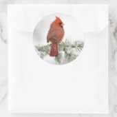 ノーザン（鳥）ショウジョウコウカンチョウオスon Blue Atlas Cedar ラウンドシール (バッグ)