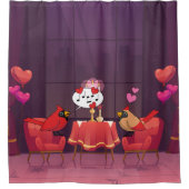 ノーザン（鳥）ショウジョウコウカンチョウバーズディナー日 シャワーカーテン (正面)