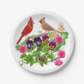 ノーザン(鳥)ショウジョウコウカンチョウバードインガーデン紙プレート ペーパープレート (正面)