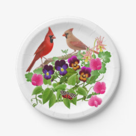 ノーザン（鳥）ショウジョウコウカンチョウバードインガーデン紙プレート ペーパープレート