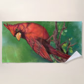 ノーザン（鳥）ショウジョウコウカンチョウビーチタオル ビーチタオル (正面)