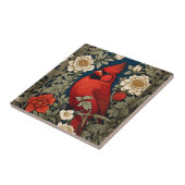 ノーザン（鳥）ショウジョウコウカンチョウフローラウィリアムインスパイアモリス タイル (側面)