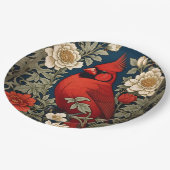 ノーザン（鳥）ショウジョウコウカンチョウフローラウィリアムインスパイアモリス ペーパープレート (アングル)