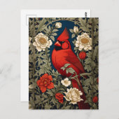 ノーザン（鳥）ショウジョウコウカンチョウフローラウィリアムインスパイアモリス ポストカード (正面/裏面)