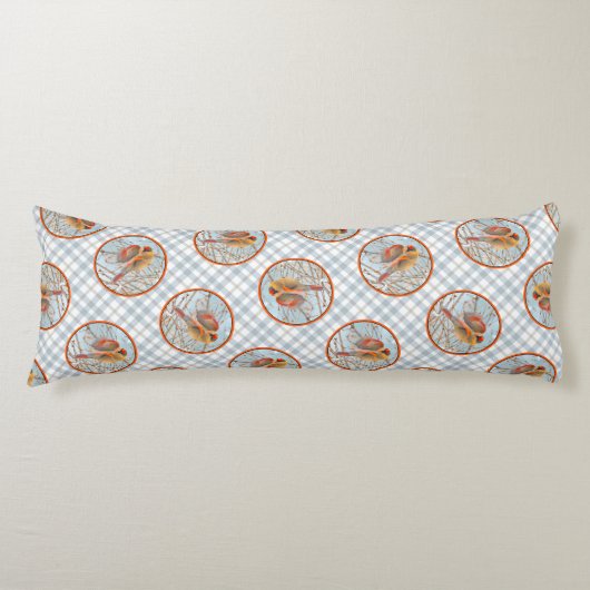 ノーザン(鳥)ショウジョウコウカンチョウ飛んでいるイン雪オリジナル写真 ボディピロー (正面)