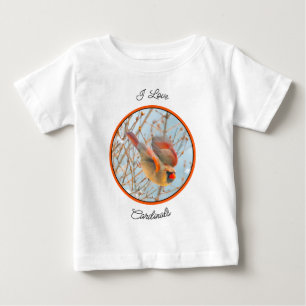 ノーザン(鳥)ショウジョウコウカンチョウ飛んでいる-オリジナル写真 ベビーTシャツ
