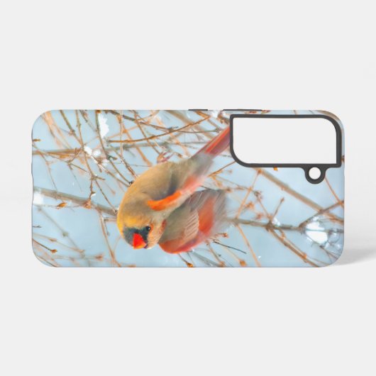 ノーザン(鳥)ショウジョウコウカンチョウ飛んでいる-オリジナル写真 SAMSUNG GALAXYケース (裏面横)