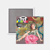 ノーシグナル – 生意気なレディーデジタルコラージュ マグネット (正面/裏面)