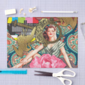 ノーシグナル – 生意気なレディーデジタルコラージュ 薄葉紙 (クラフト)