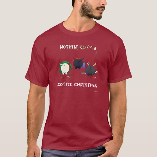 ノーシンお尻スコットランドのクリスマス Tシャツ (正面)