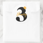 "ノーシンしかし3タン"ヒップホップ子供の誕生日パーティー ラウンドシール (バッグ)