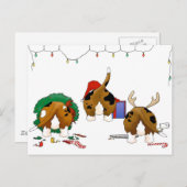 ノーシンのお尻Aバセットのクリスマス シーズンポストカード (正面/裏面)