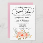 ノージャストファンシーラブピーチ淡い色のバラ 招待状 (正面/裏面)