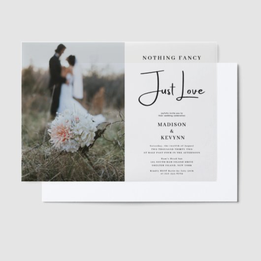 ノージャストファンシーラブモチャムース招待状 ベラム紙招待状 (オフセット)