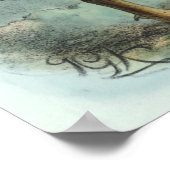 ノースアイランドブラウンキウイヴィンテージバードイラストレーション ポスター (角)