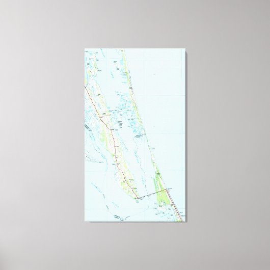 ノースアウターバンクス、ノースカロライナの地図(1985) キャンバスプリント (正面)