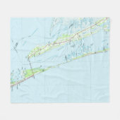 ノースアウターバンクス、ノースカロライナの地図(1985) フリースブランケット (正面(横))