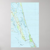 ノースアウターバンクス、ノースカロライナの地図(1985) ポスター (正面)