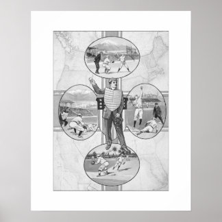 ノースイーストサウスウエストベースボールアートプリント ポスター