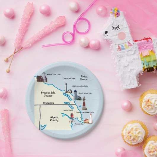 ノースイーストロワーミシガンライトハウス紙プレート ペーパープレート (パーティー)