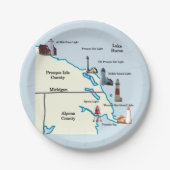 ノースイーストロワーミシガンライトハウス紙プレート ペーパープレート (正面)