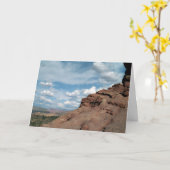 ノースウィンドアーチユタ砂漠の風景の写真 カード (黄色い花)