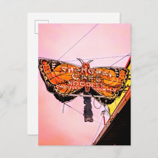 ノースウェストのネオン：上海カフェ、はがき ポストカード (正面/裏面)