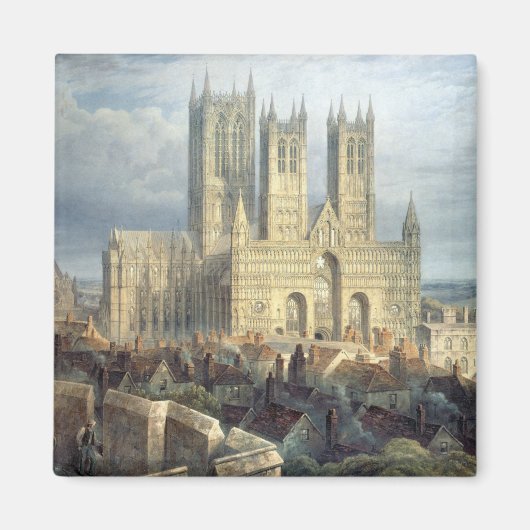 ノースウェストのリンカーン大聖堂1850年 マグネット (正面)