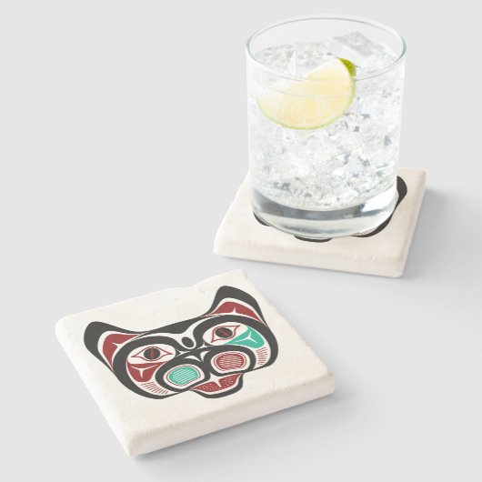 ノースウェストパシフィックコーストレッドブラックハイダ子猫 ストーンコースター (横)