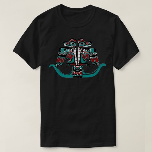 ノースウェストパシフィック先住民ハイダトリンギットサンダーバード Tシャツ (デザイン正面)