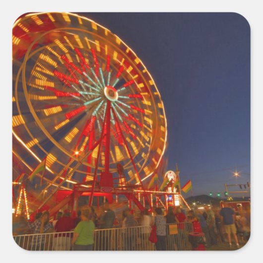 ノースウェストモンタナの夕暮れ時の観覧車 スクエアシール (正面)