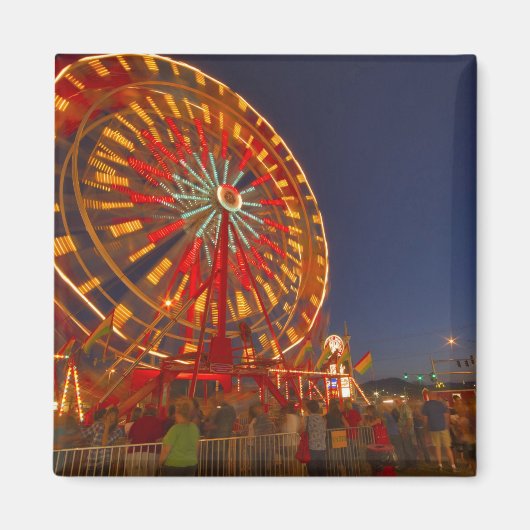 ノースウェストモンタナの夕暮れ時の観覧車 マグネット (正面)