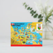 ノースウェスト準州の地図ポストカード ポストカード (スタンド正面)