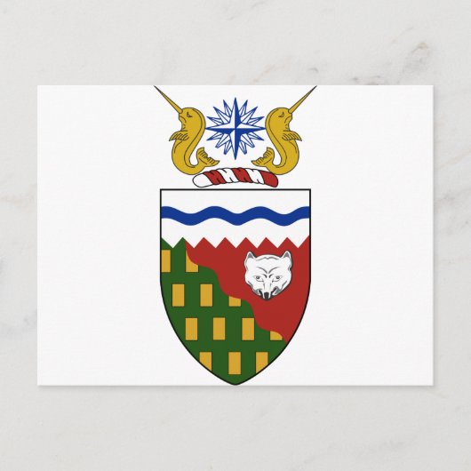 ノースウェスト準州（カナダ）紋章 ポストカード (正面)