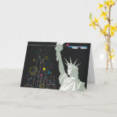 ノースウェスト航空飛んでいるの旅行ポスター カード (黄色い花)