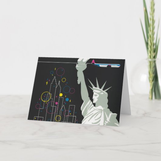 ノースウェスト航空飛んでいるの旅行ポスター カード (正面)